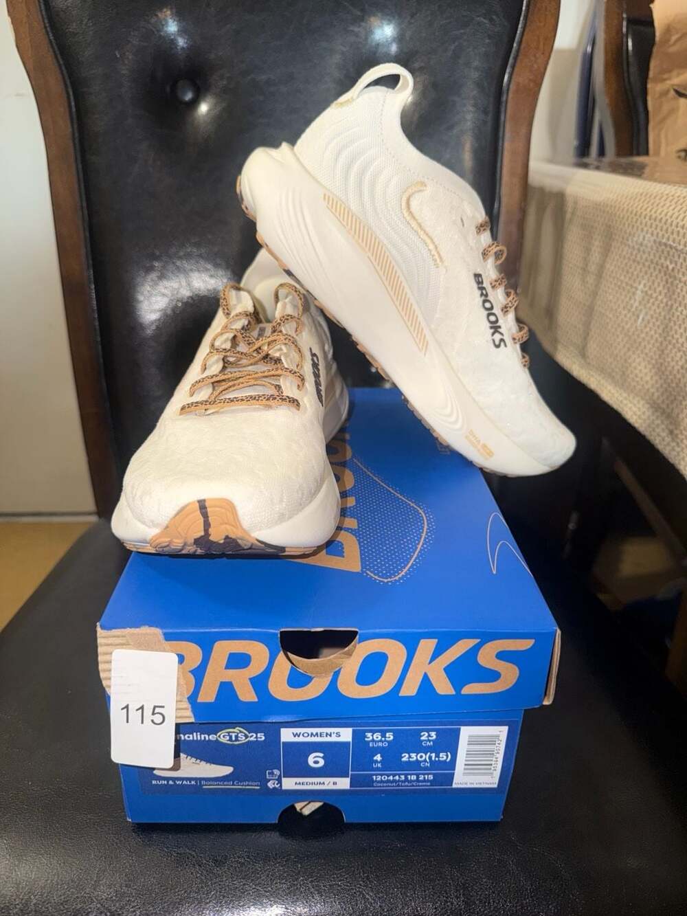 Women's Brooks Adrenaline GTS 25 Running Shoes in Coconut/Tofu/Creme